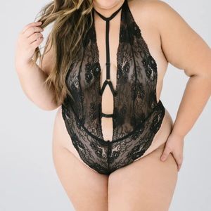 Lace Black Choker Teddy 3X Valentines